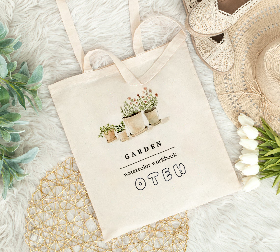 𝙊𝙏𝙀𝙃® Watercolor Canvas bag-Garden