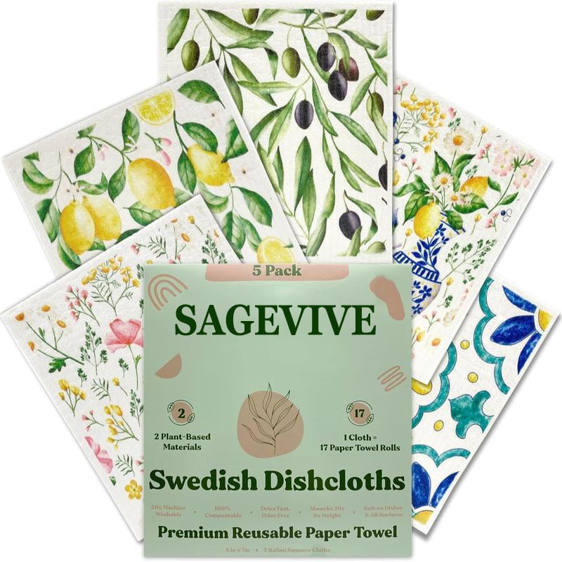 🎄Holiday Pre-Sale Save 70%🎄Swedish Dishcloths for Kitchen & Cleaning | 5 Pack