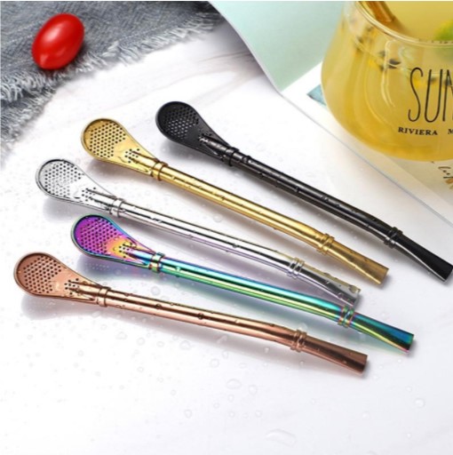 (🎄Christmas Promotion--48%OFF)Stainless Steel Drinking Straw Spoon(👍Buy 3 Get 2 Free)