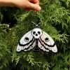 Handmade Skull Moth Stained Glass Suncatcher - Unique Christmas Decor and Garden Art