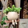 🔥Big Sales 49% OFF-🌼 Swing Smile Face Hanging Flower Head Planters Pot