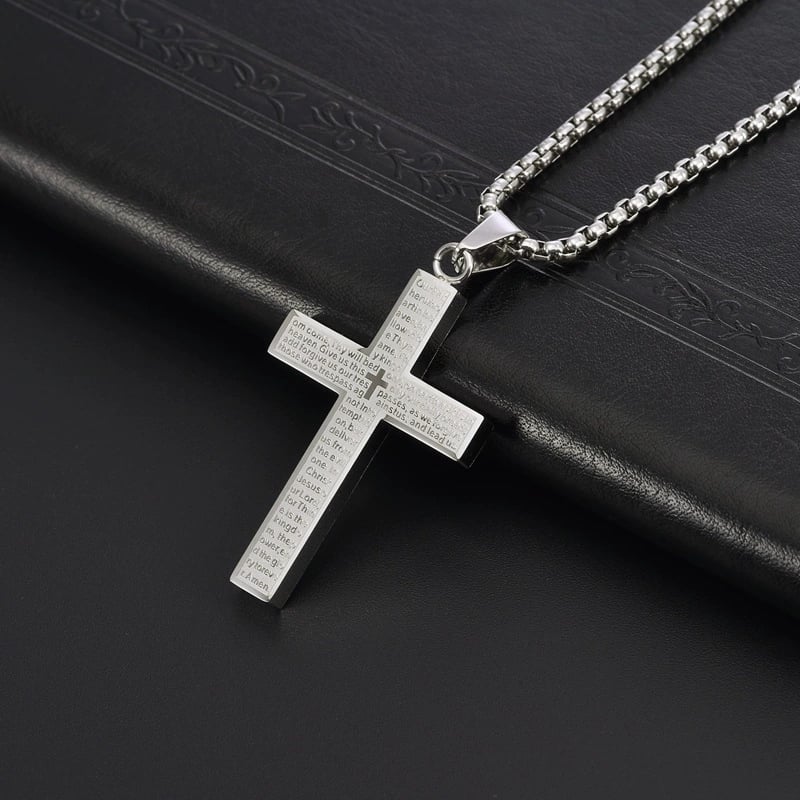 🎁TikTok Last Day Sale - 70% OFF🎉Lord‘s Prayer Scibble Cross Necklace