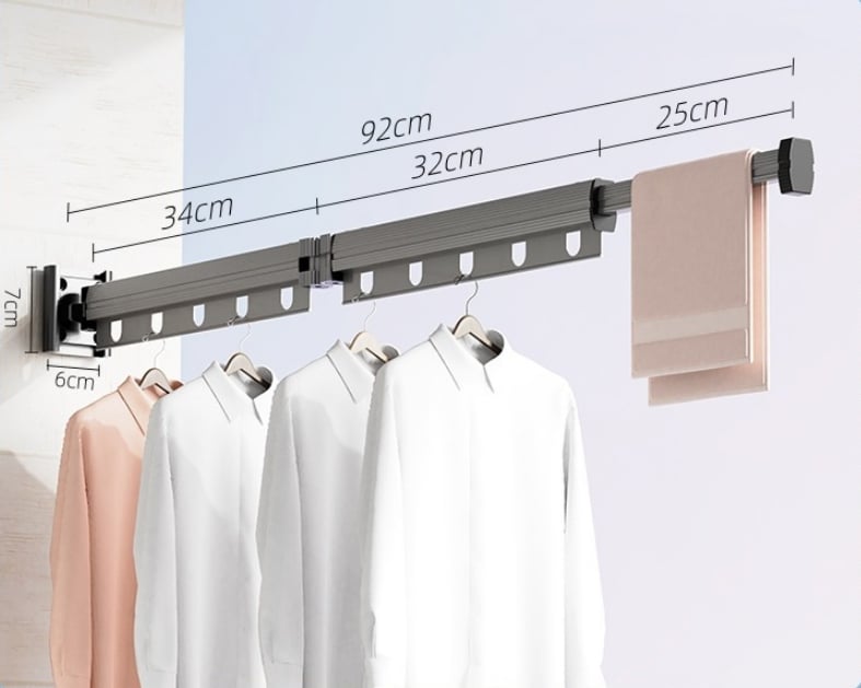 🔥Last Day Promotion 70% OFF🔥Suction Cup Wall Mount Folding Clothes Drying Rack