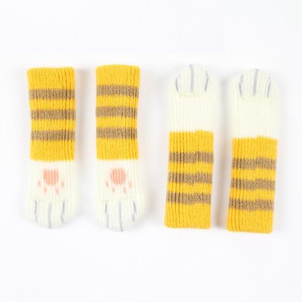 4 Pcs/Set Knit Flower Floor Protector Leg Sleeve Table Chair Foot Cover Socks