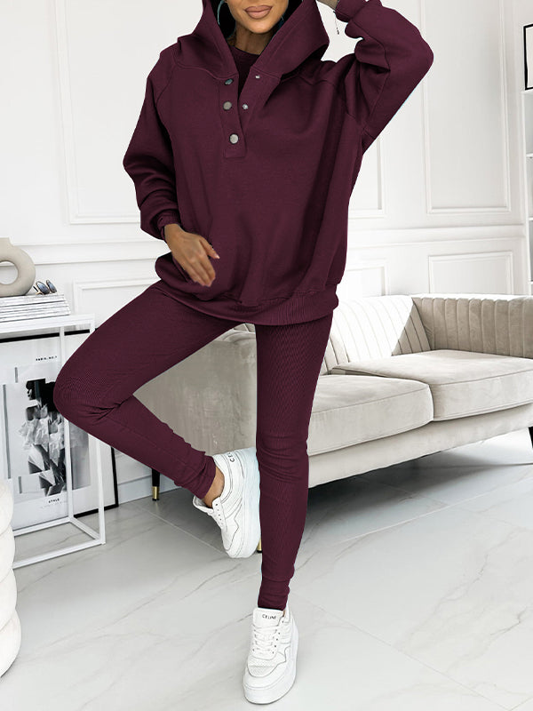 Women Plus Size Hooded Casual and Comfortable Sweatshirt Two-piece Suit