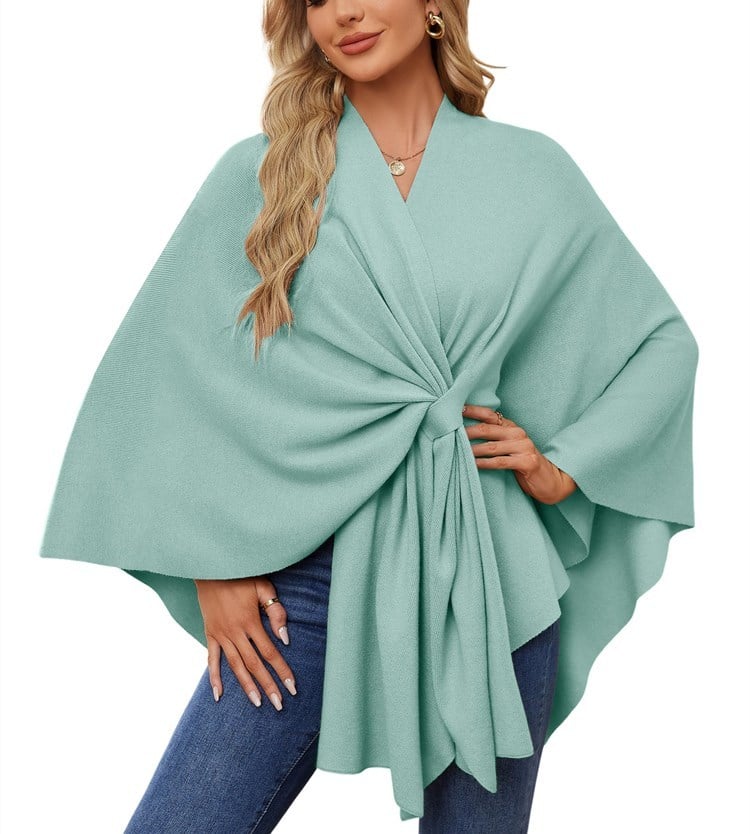 🎄TikTok Christmas Sale - 70% OFF🎉Elegant Shawl Wraps Soft Open Front Poncho Sweater