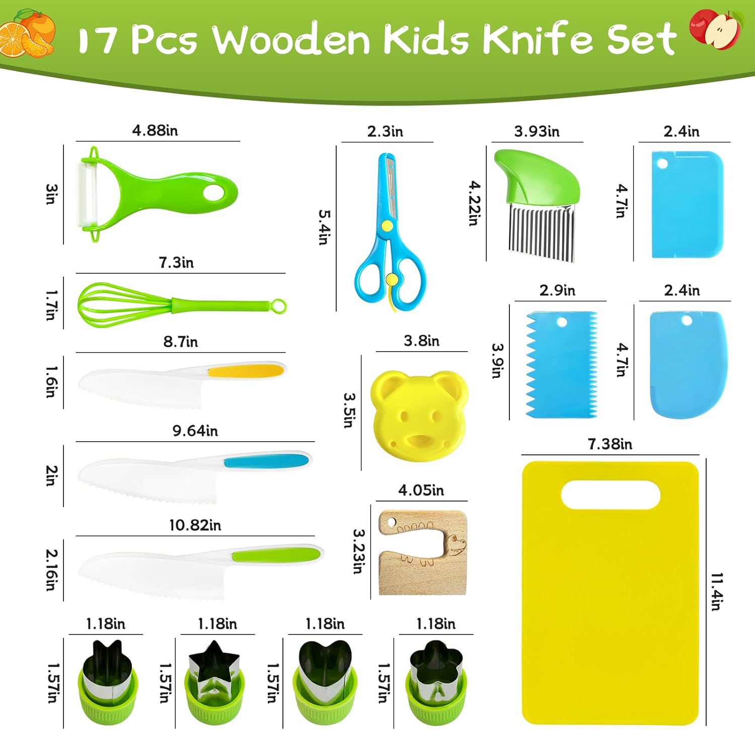 🥰13/17 Pcs Montessori kids knife set👩‍🍳🍴
