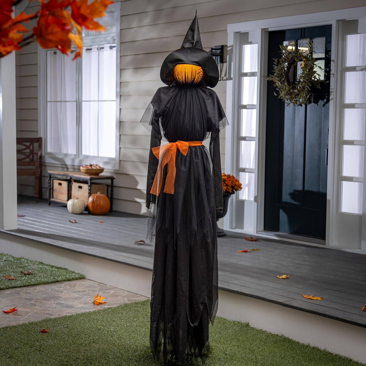 🔥Limited time offer 49%👍3 Pcs LED Halloween Black Witches with Hats Stakes,🎁Halloween Gift