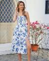 Floral Midi Corset Dress Boho Flowy Slit Lace Up Dresses for Women Going Out A Line Casual Sundress