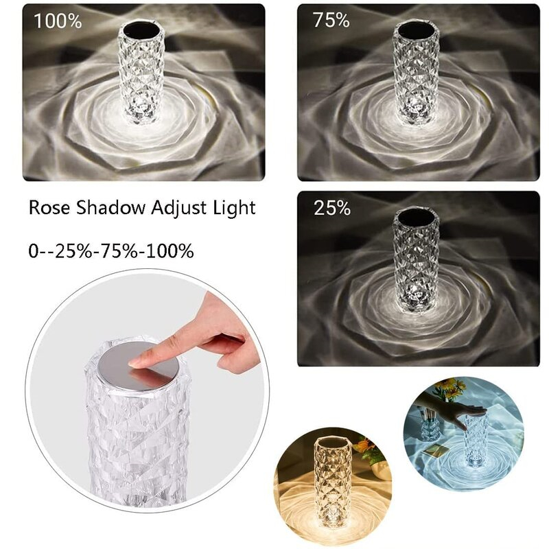 💖Mother's Day Hot Sale-16 Colors Lights Touch Switch Rose Lamp-FREE SHIPPING