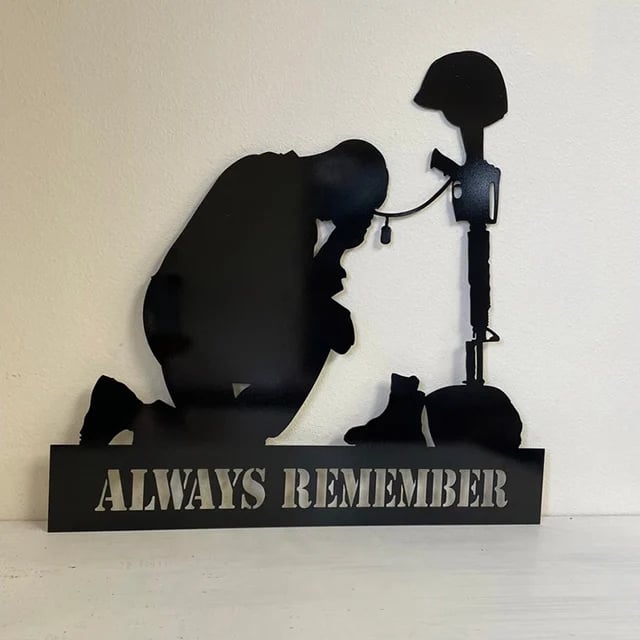 Handmade Memorial metal plaque for fallen soldiers