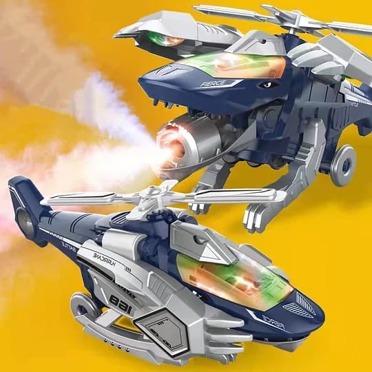 Hot Sale LED Transforming Dinosaur Helicopter Toy Free Shipping
