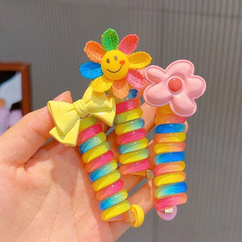 Colorful Telephone Wire Hair Bands for Kids