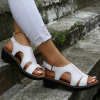 Summer Women Wedge Sandals, Premium Leather Orthopedic Sandals