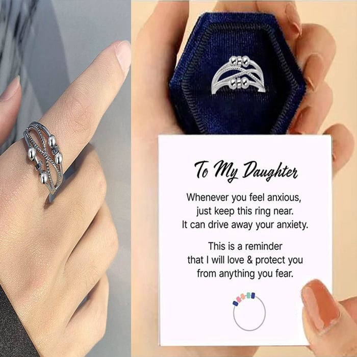 🔥 Last Day Promotion 49% OFF 🔥For Daughter -  Drive Away Your Anxiety Layer Cross Beads Fidget Ring