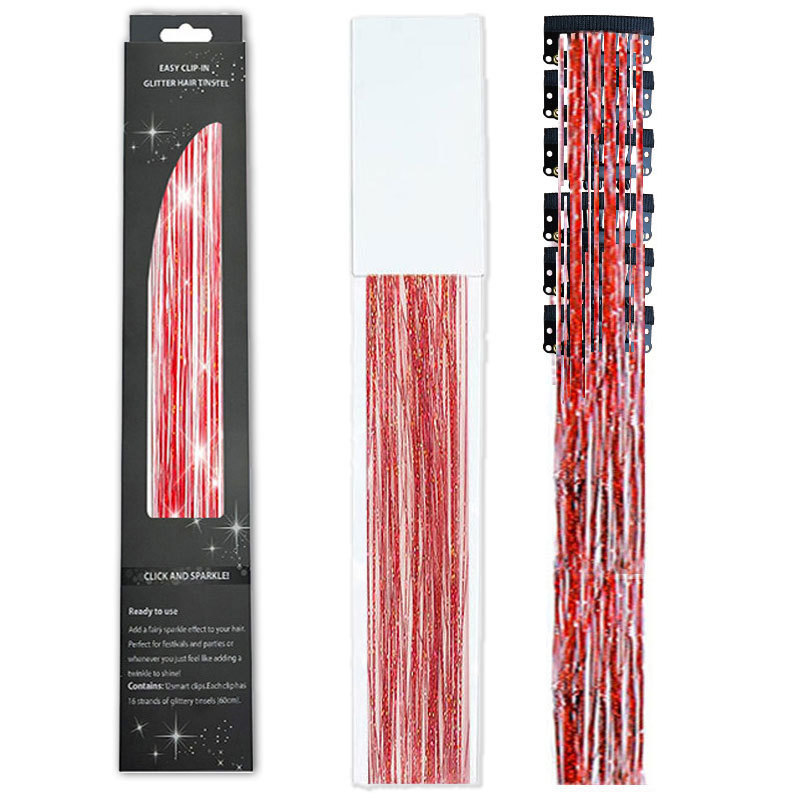 🔥Last Day Promotion 70% OFF🔥6 PCS Clip in Hair Tinsel 20 Inch Glitter Tinsel Hair⚡BUY 4 FREE SHIPPING