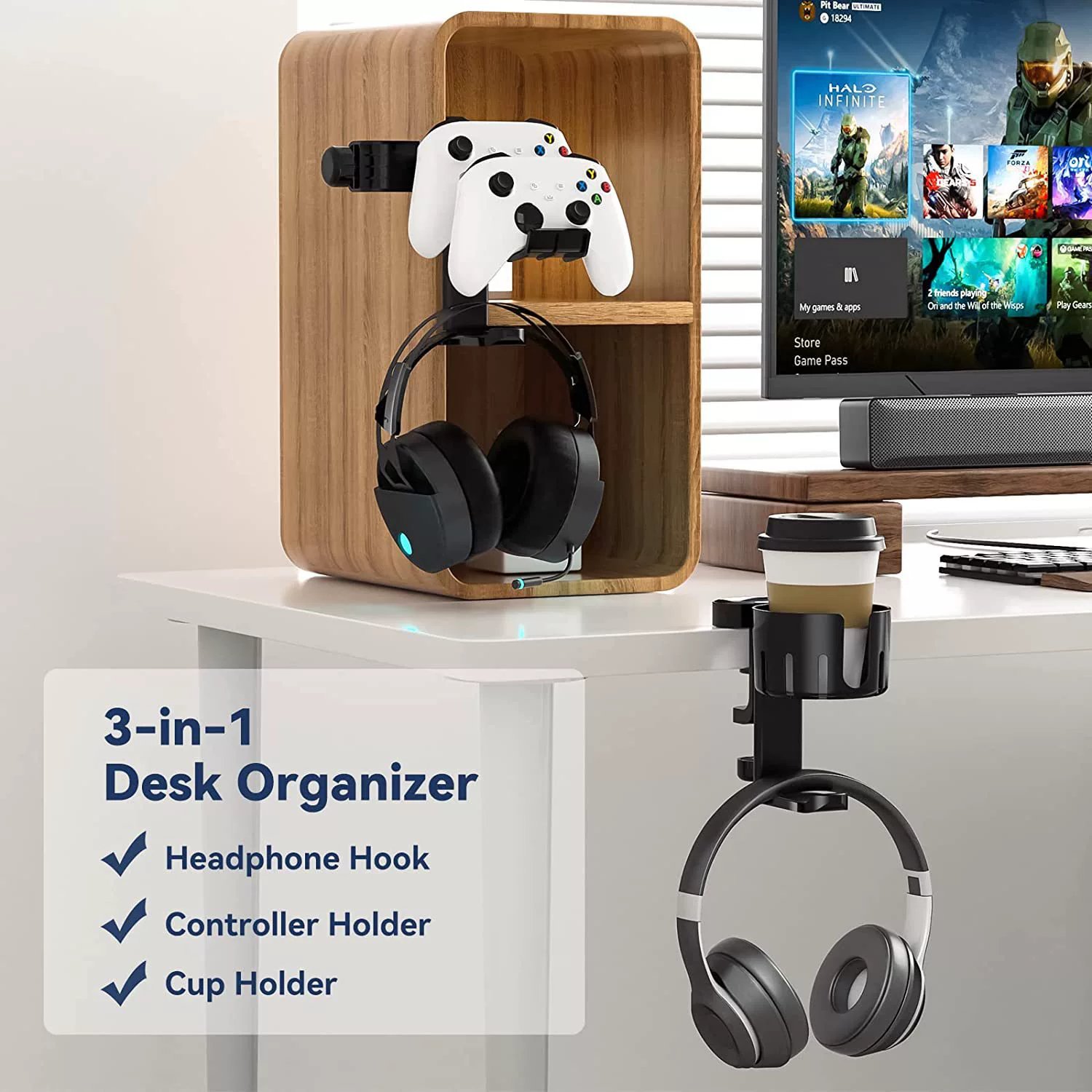 🔥Last Day Promotion 70% OFF🔥Desk Cup Holder & Headphone Hanger⚡️Buy 2  Free Shipping