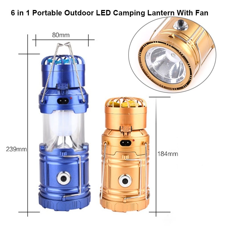 (Father's Day Hot Sale - 50% OFF)6 in 1 Portable Outdoor LED Camping Lantern With Fan , Buy 2 Get Free Shipping