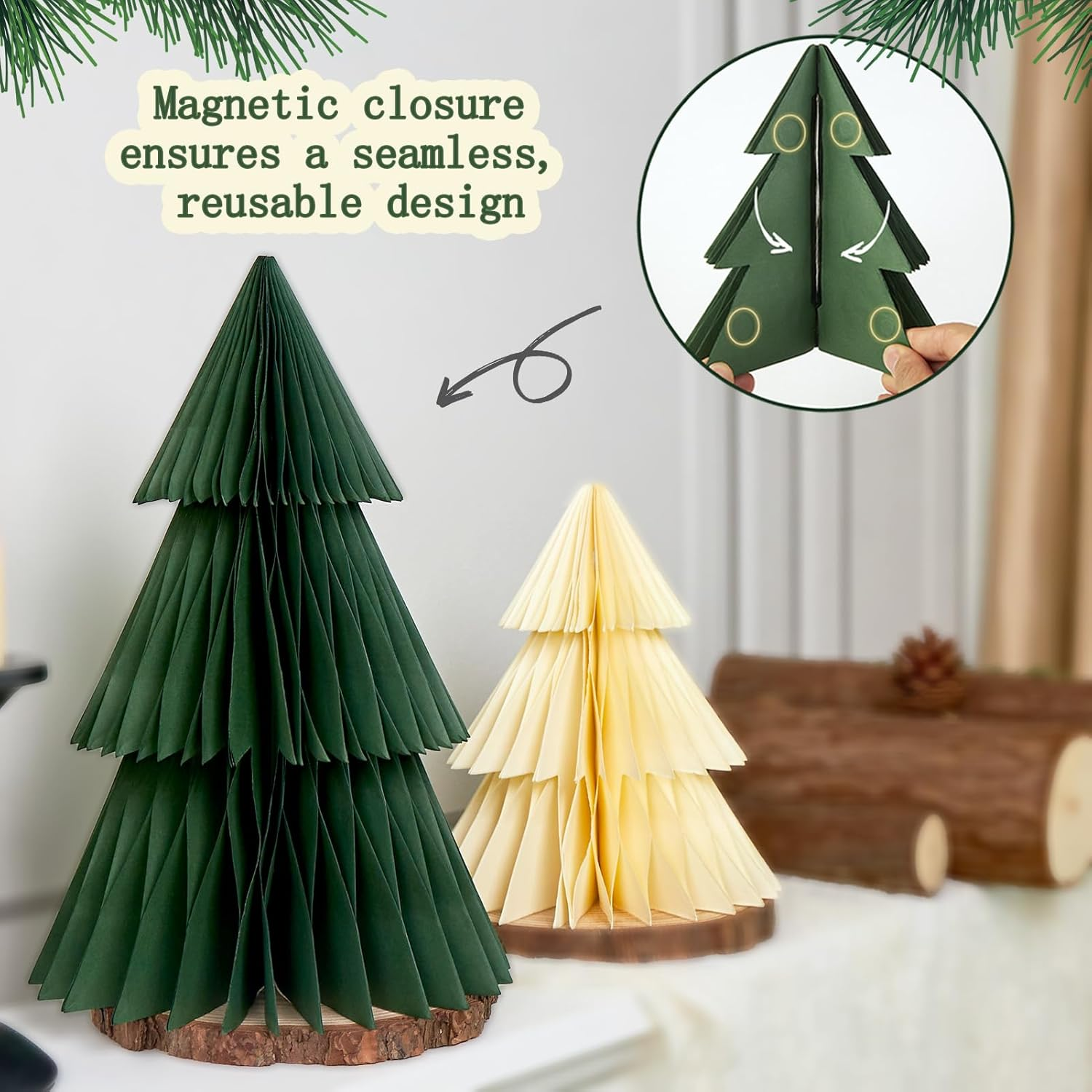 🎁Christmas Decorations Light Up Paper Snowman & Christmas Tree