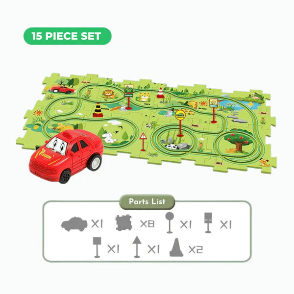 (🎄EARLY CHRISTMAS SALE - 50% OFF) 🎁-PuzzleRacer™ Kids Car Track Set