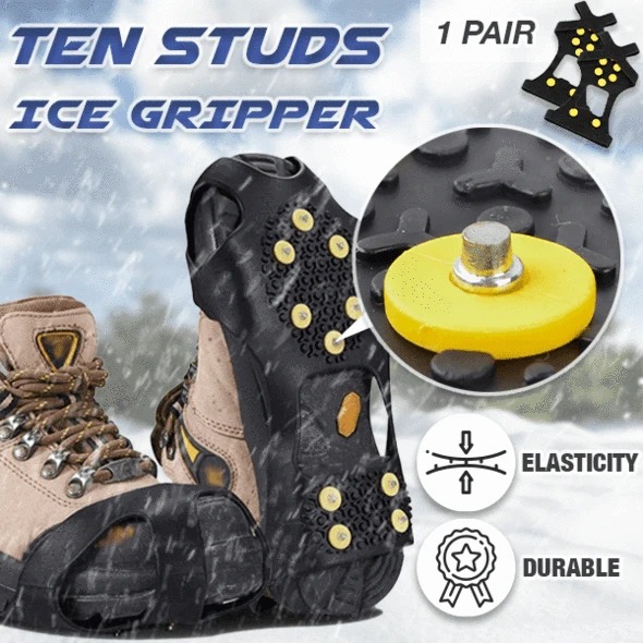 (2021 NEW YEAR PROMOTION-SAVE 50%OFF) 10 Studs Ice Gripper Spike Anti-Skid (1 pair)