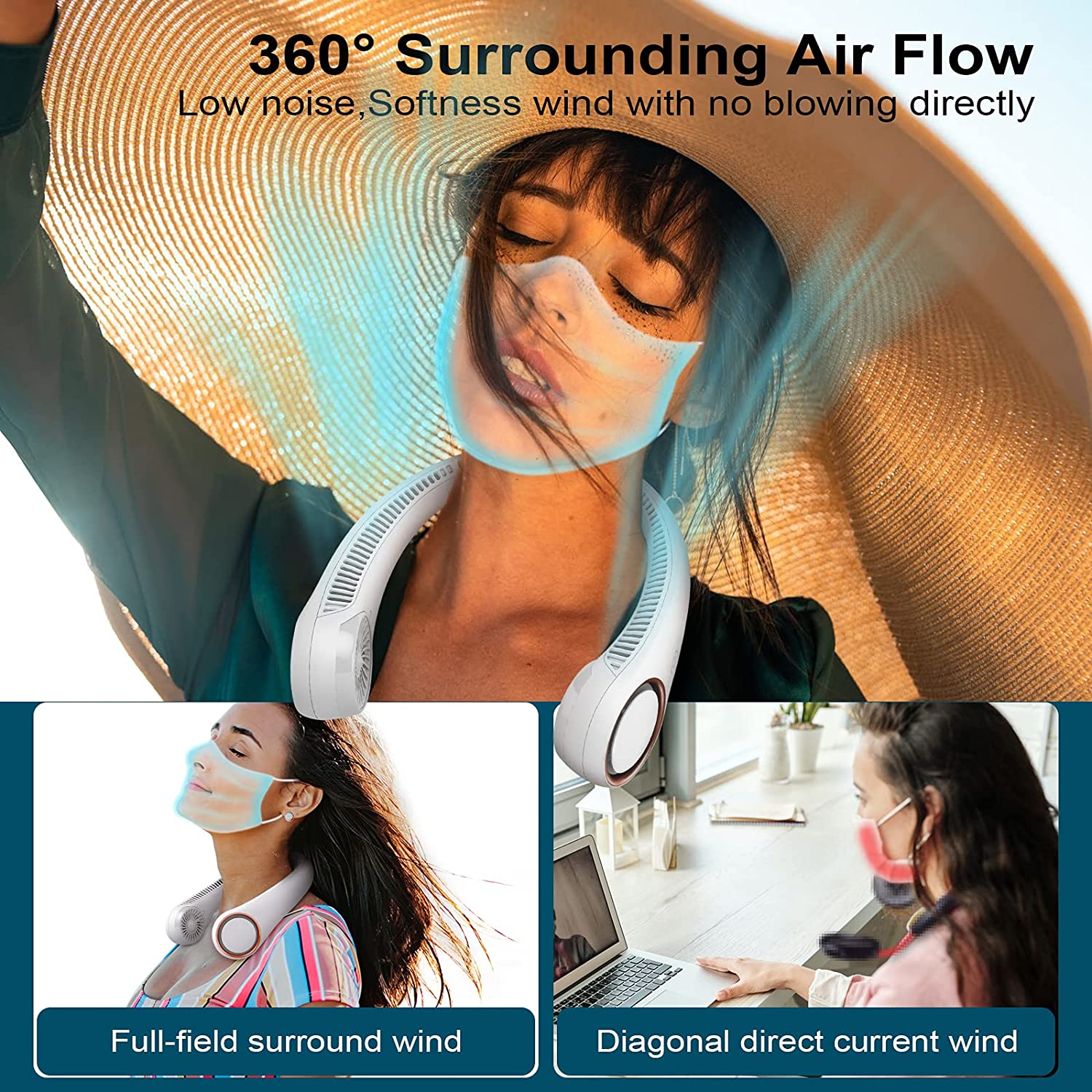 (🎁Mother's Day Sale-70% OFF)2023 New Portable Neck Fan(BUY 2 GET FREE SHIPPING!)