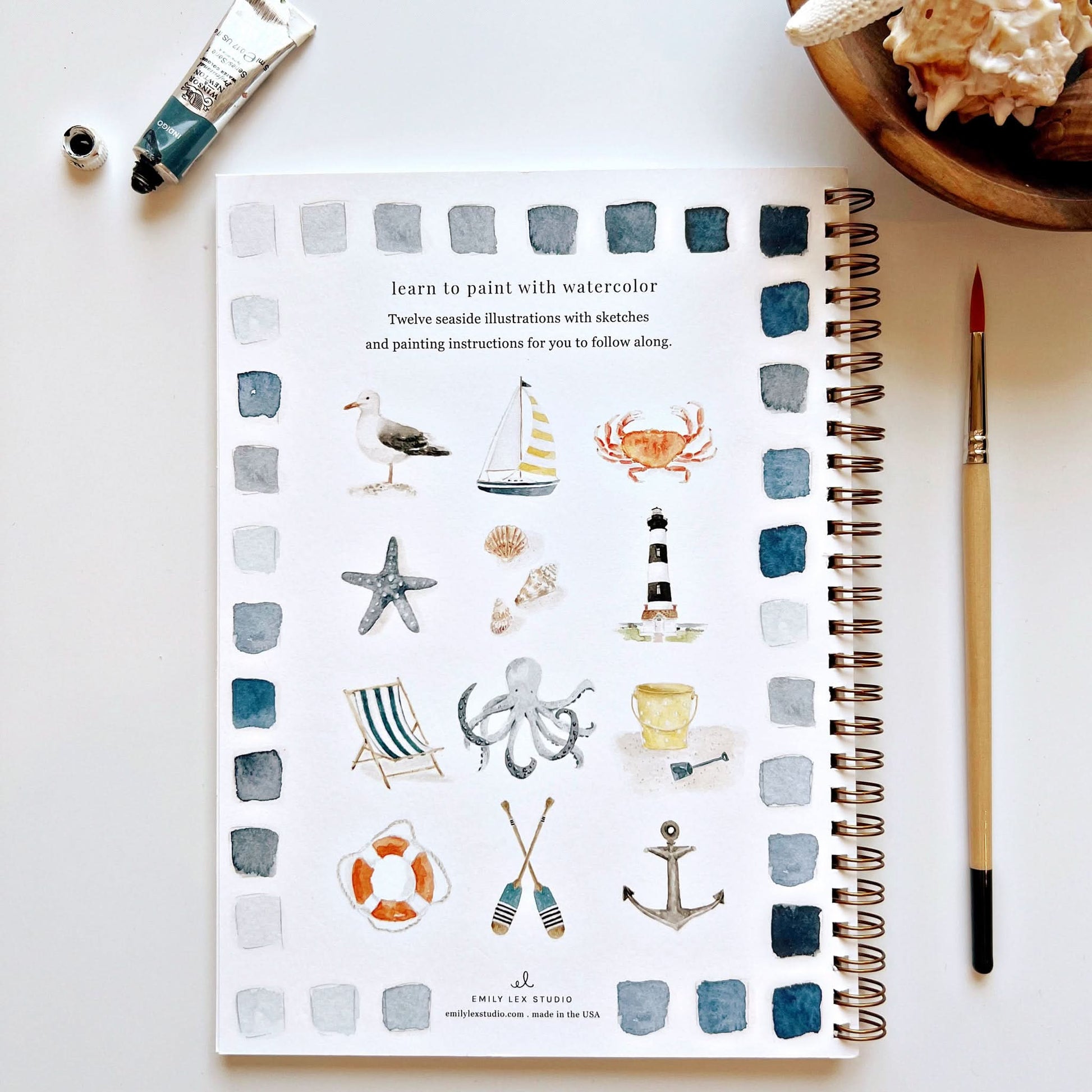 🌊Seaside Watercolor Workbook