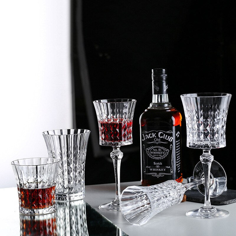 Serene Soirée Diamond Wine Glasses