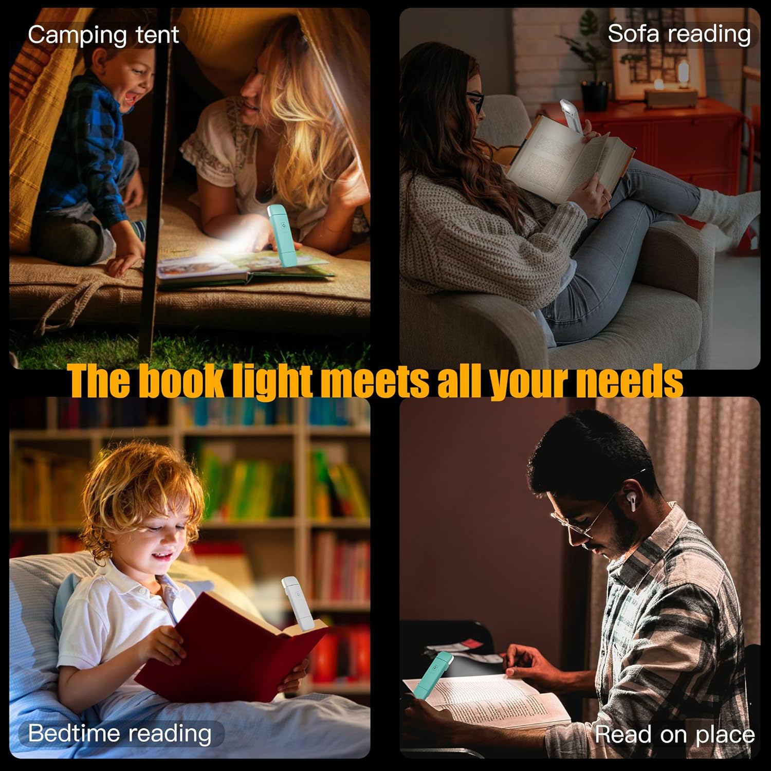 (🎄Early Christmas Sale - 49% OFF) ✨️USB Rechargeable Book Lights with Clip