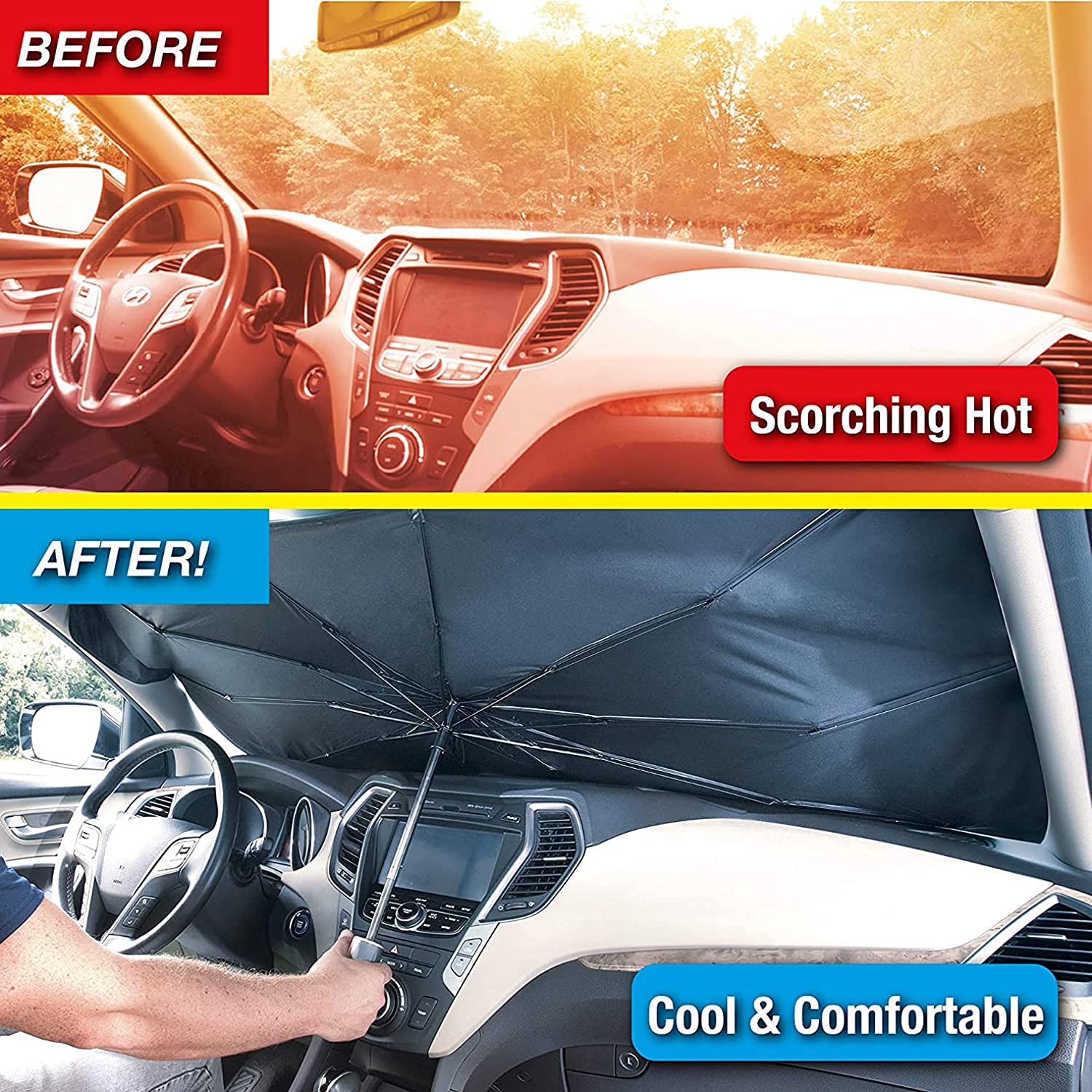 🔥Summer Hot Sale - 48% OFF🔥Foldable Car Sun Umbrella-Block Heat UV