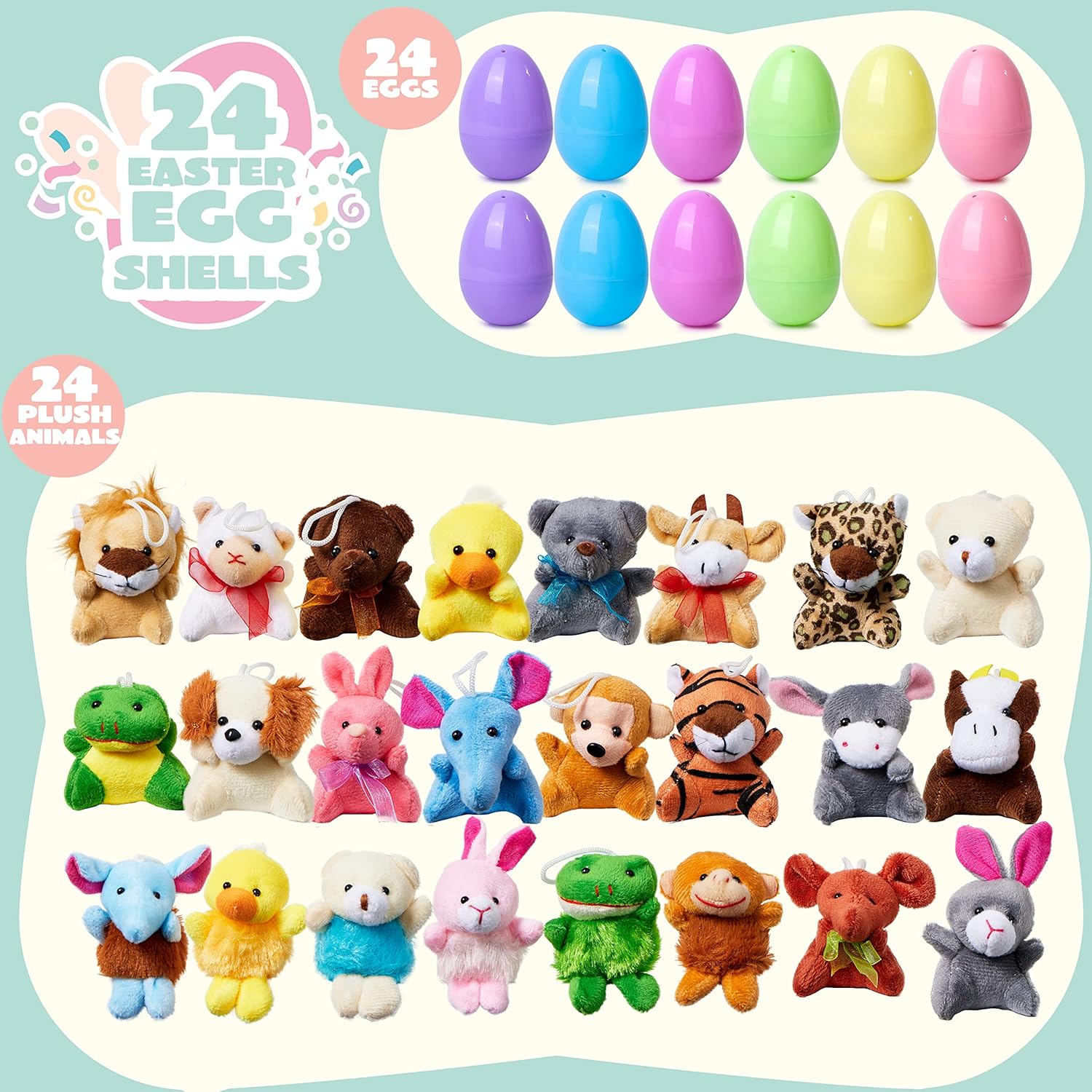 🔥Easter Special Sale - 49% OFF🎁Prefilled Easter Eggs, Filled with Plush Animal Toys