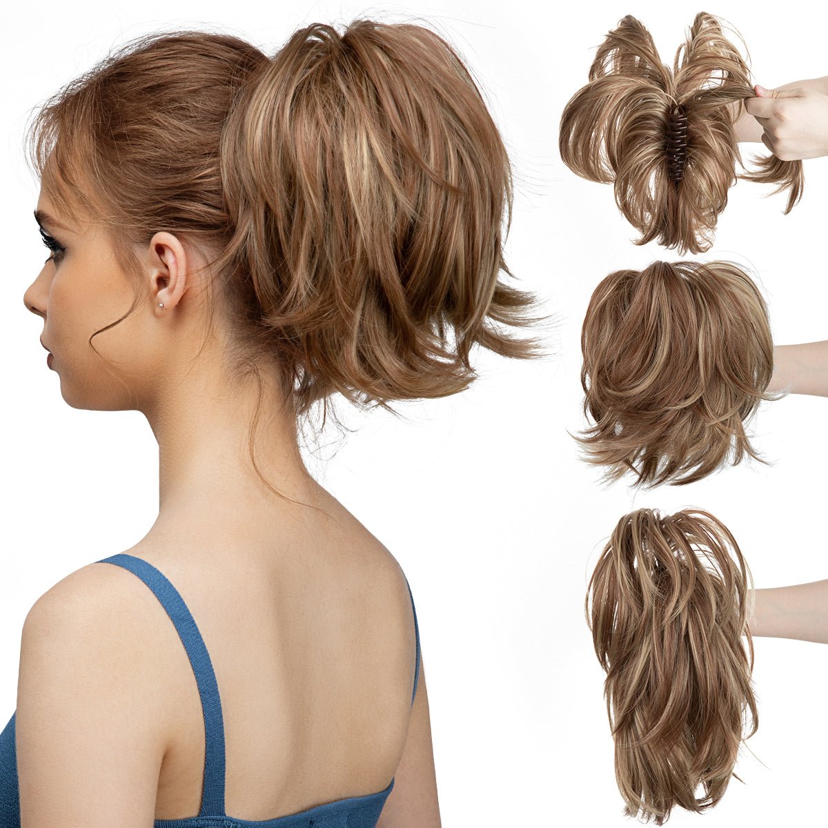 🔥Last Day Promotion 50% OFF💥Synthetic Claw Clip In Ponytail Hair Extensions Diy Hairpiece Hair Bun