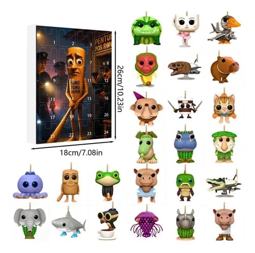 🎁TikTok Last Day Sale - 70% OFF🔥Tung Tung Tung Sahur Italian Brainrot Countdown 24Days Advent Calendar
