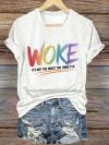 V-Neck Retro Woke It's Not The Insult You Think It Is Print T-Shirt