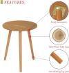 AWASEN Round Side Table, Small End Table for Living Room, Modern Wood Accent Table Coffee Side Table with Wood Legs for Small Space, Easy Assembly, Rustic Brown