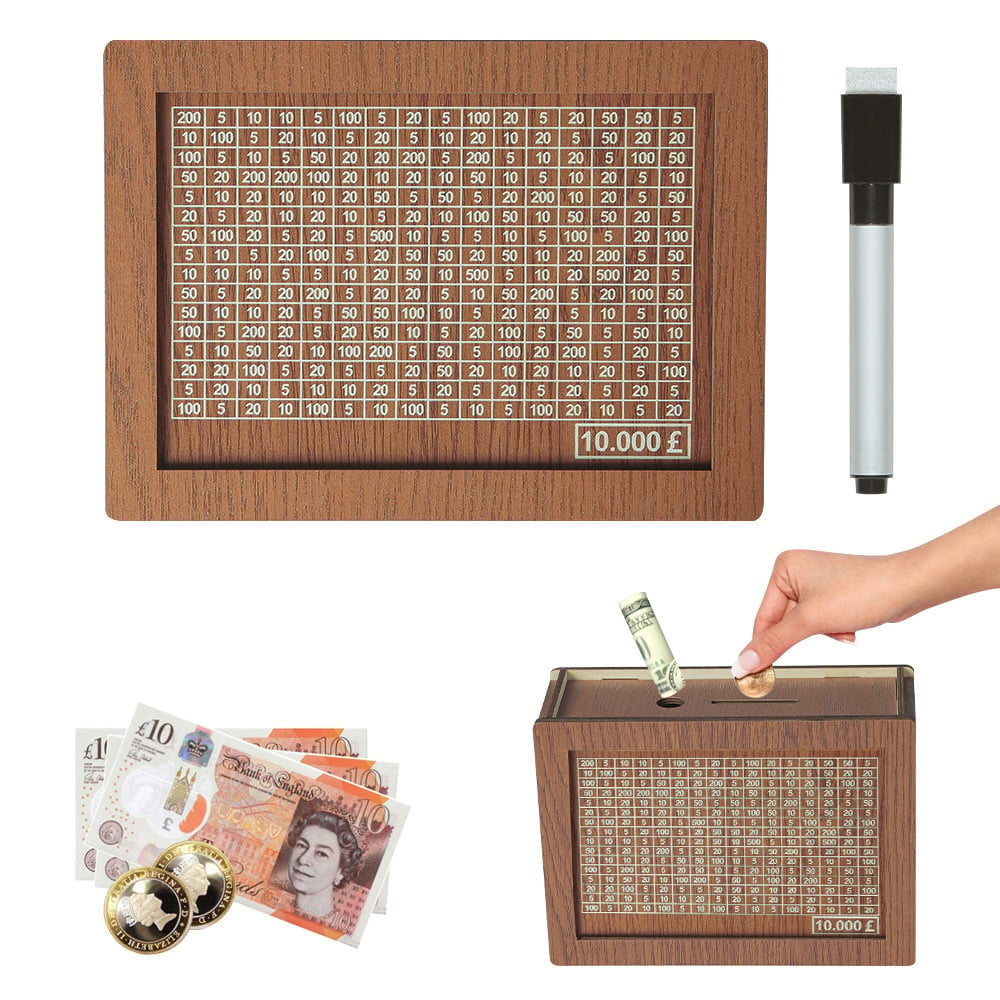 Cash Vault Wooden Savings Box