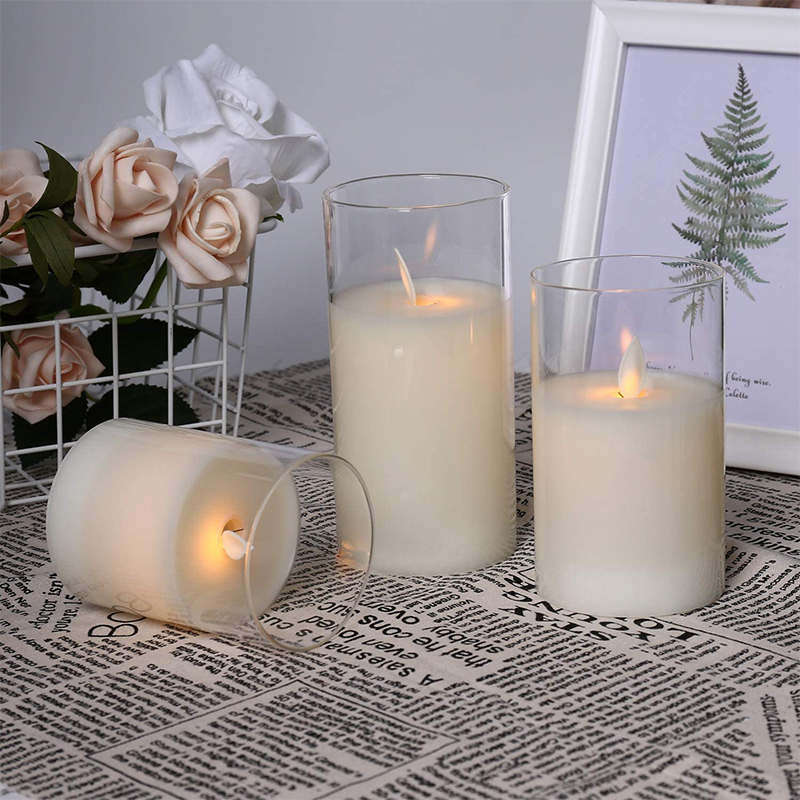 🔥Last Day Promotion 48% OFF-🎁-Flickering Flameless Candles with Glass Holder