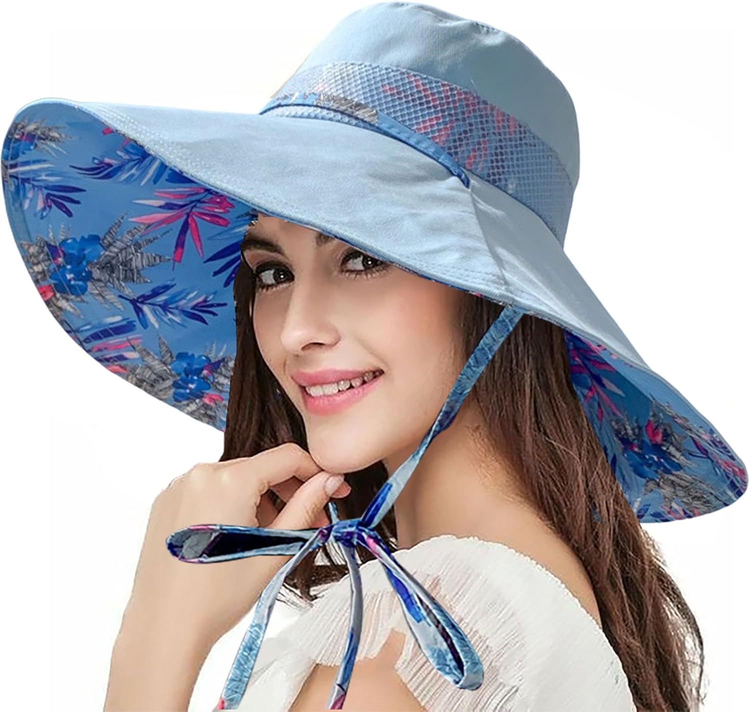 Packable Large Brim Sun Hat for Women - 6.7