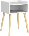 MaxSmeo Nightstand, Mid Century Modern Side Table Bedroom with Storage, Small End Bedside Table with Solid Wood Legs for Living Room, Office Small Spaces (Brown)