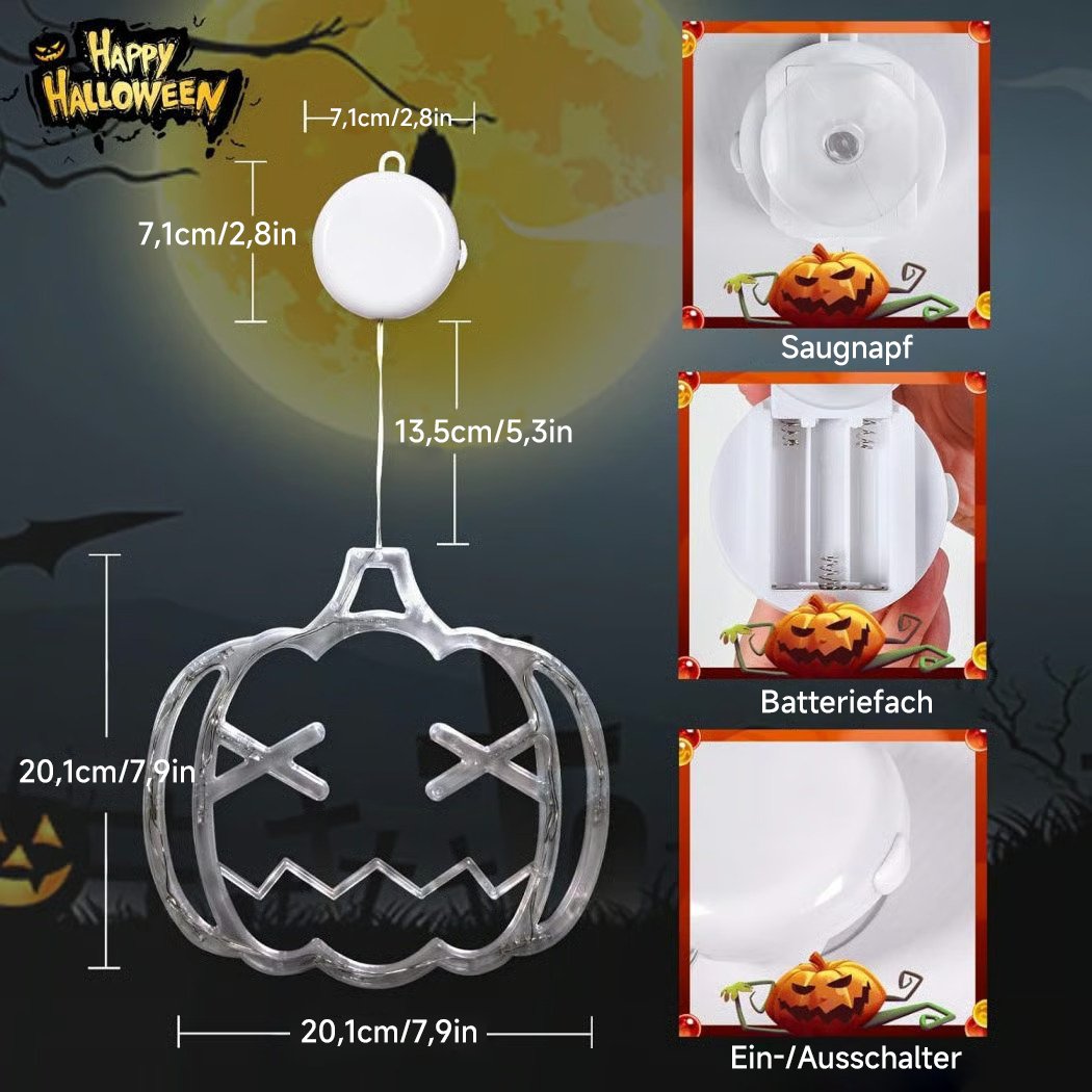 🎃2025 NEU Halloween👻Fensterleuchten mit Saugnapf