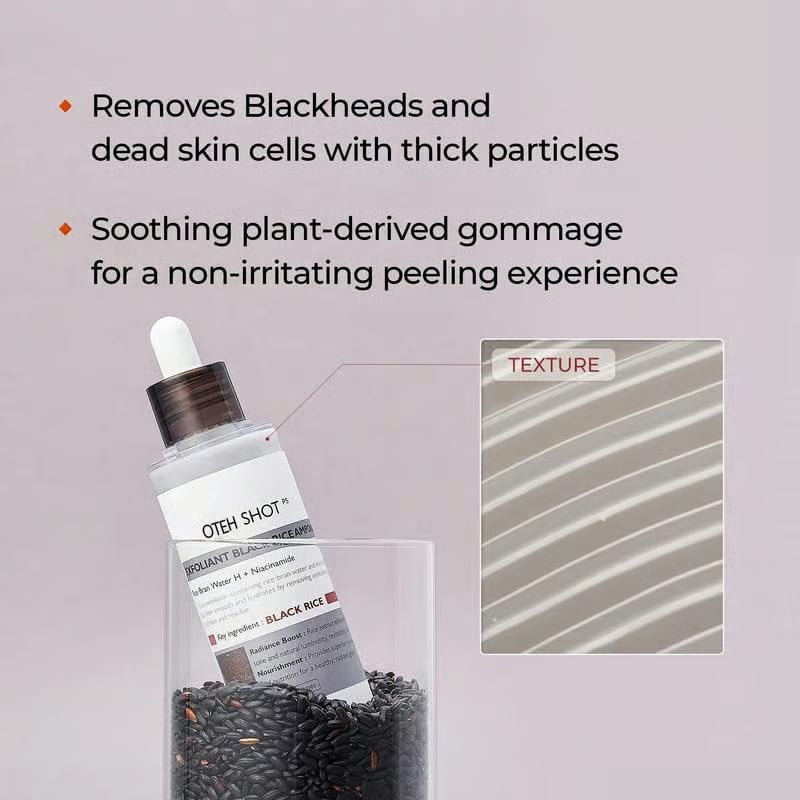 💥OTEH Shot Glow Rice Ampoule Duo - Serums for Brightening, Exfoliating, and Moisturizing🌾