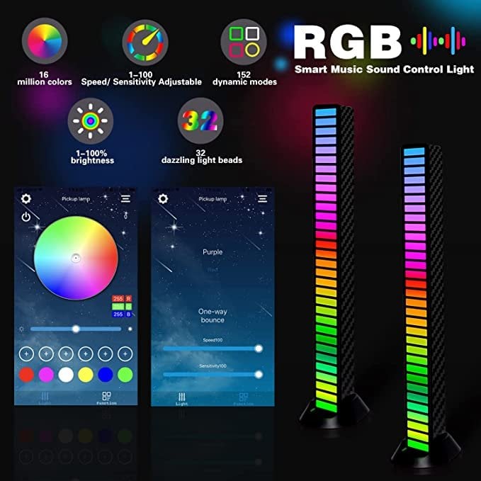 (🔥MOTHER'S DAY SALE 80% OFF)Wireless Sound Activated RGB Light Bar-⭐BUY 3 GET 2 FREE