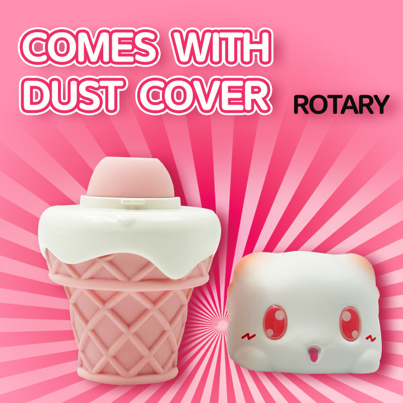 Peachy Bunny Ice Cream Cone Clitoral Suction Heating Vibrator