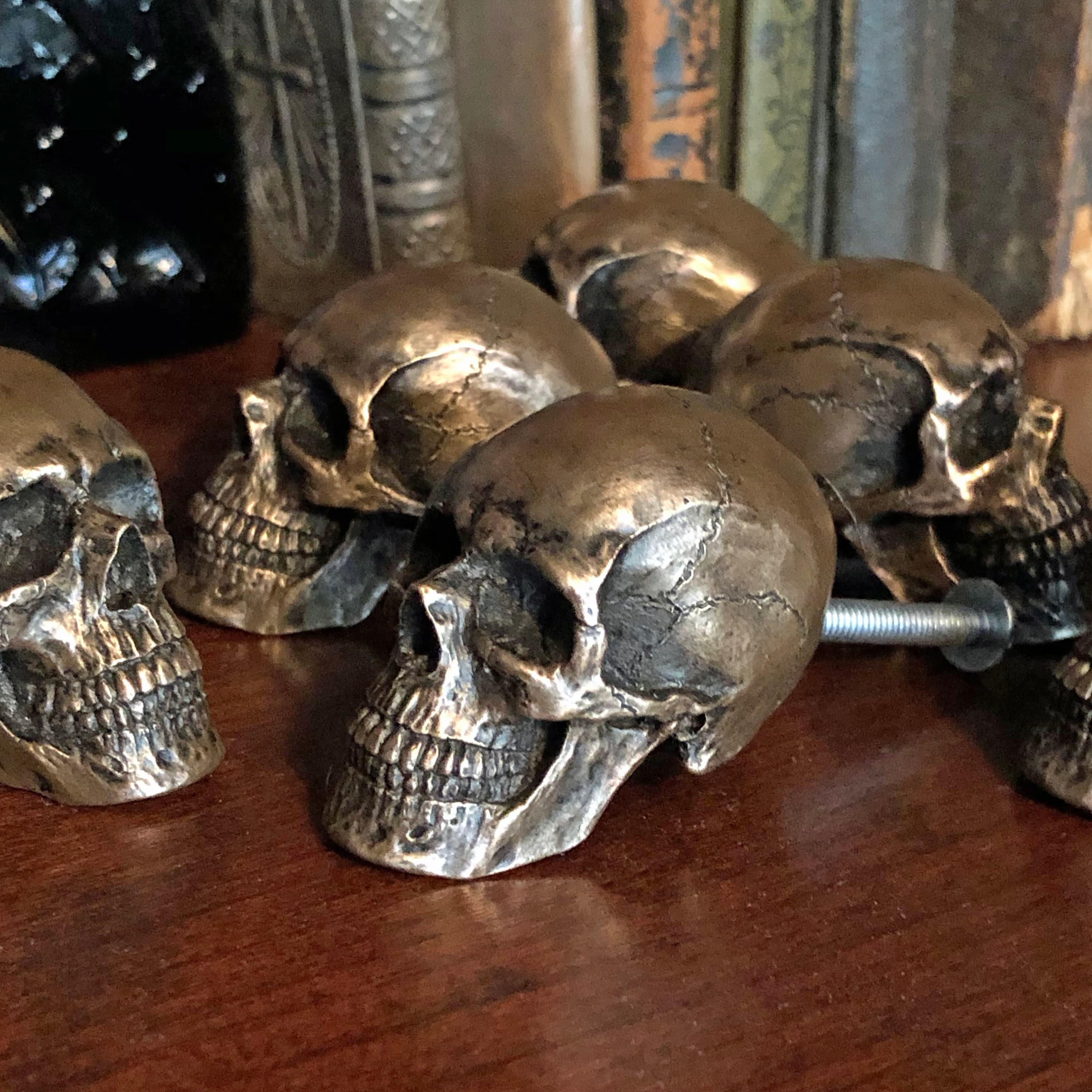 Bronze Skull Drawer Knobs | Gothic Cabinet Knobs