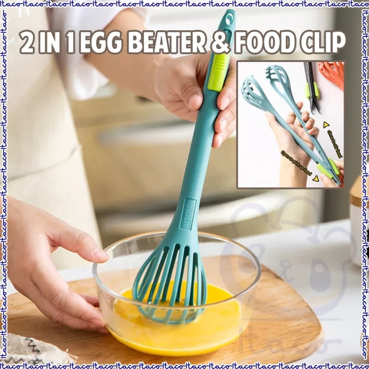 (🌲Hot Sale - SAVE 49% OFF) 2 in 1 Food Clip & Egg Whisk(buy 2 get 2 free now)