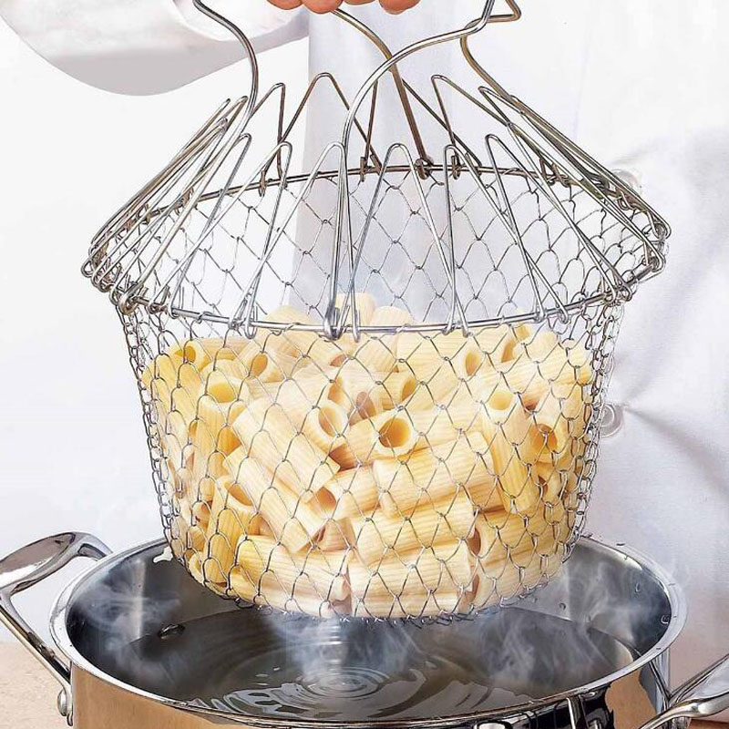 (🎅Christmas Sale 48% OFF) Stainless Steel Foldable Strainer Basket Colander(BUY 2 GET 1 FREE)