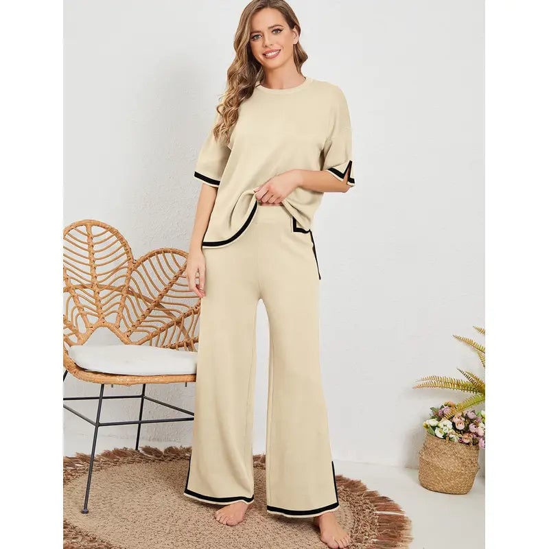 (🔥Last Day Promotion 50% OFF) Classy Elastic Knit Lounge Set - Buy 2 Get Extra 10% OFF & Free Shipping