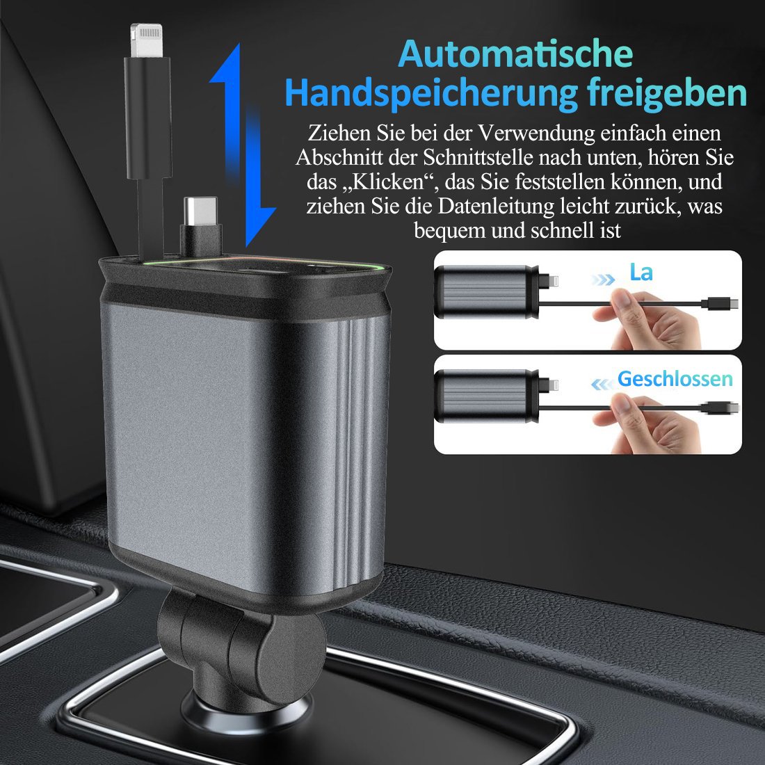 🔥Heißer Verkauf 49% Rabatt🔥120 W 4-in-1-Autotelefonladegerät