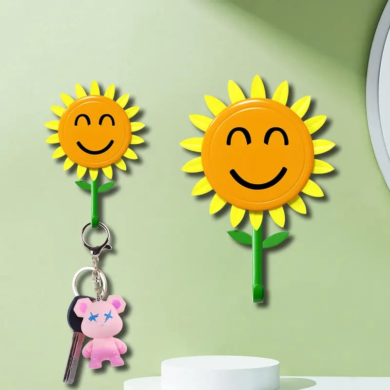 🌻Smiling Sunflower Wall Hook – Easy Wall Storage Hack for Key