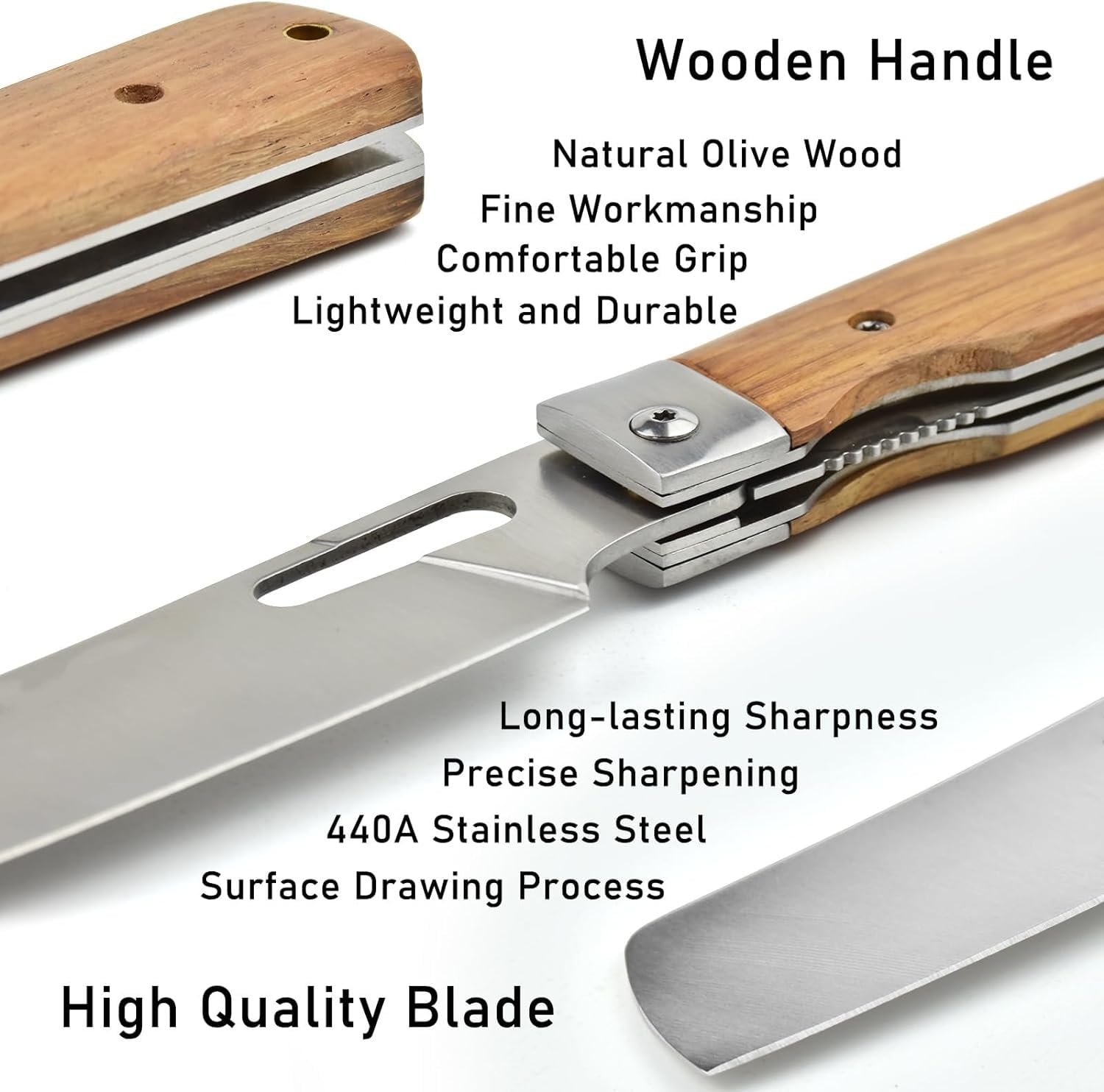 Portable Usuba Japan Traditional Kitchen Chef Knife Outdoor Cooking Camping EDC
